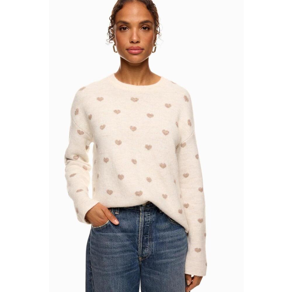 Lolly Hearts SweaterSplendid Off-White Lolly Hearts Sweater Size S/P (READ) - Picture 1 of 16